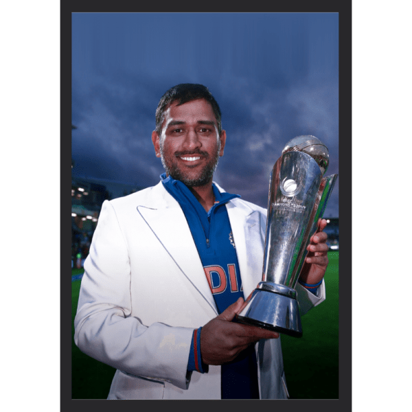 MS Dhoni with Champions Trophy