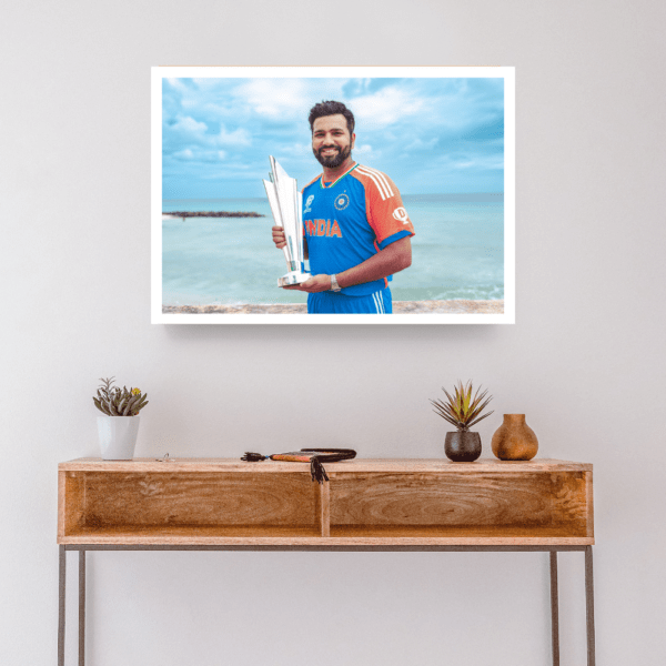 Cap. Rohit Sharma with T20 World Cup Trophy Frame (T20 World Cup 2024) - Image 3