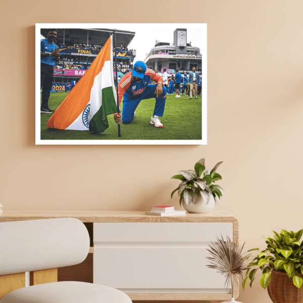 Rohit Sharma hoisted Indian Flag at Barbados Stadium Frame (T20 World Cup 2024) - Image 2