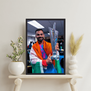 Virat Kohli with T20 World Cup Trophy Frame (T20 World Cup 2024)