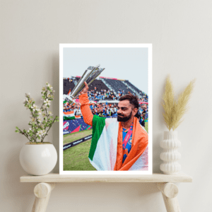 Virat Kohli trophy celebration in Kensington Oval stadium Frame (T20 World Cup 2024)