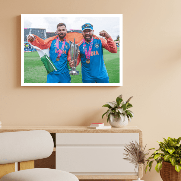 Virat & Rohit Celebration T20 World Cup Trophy Frame (T20 World Cup 2024) - Image 3