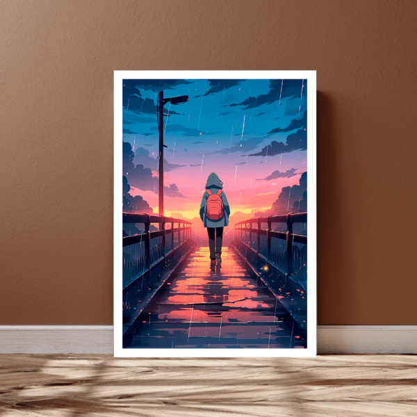 Rainy day mood cartoon style frame - Image 3