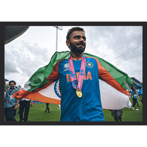 Virat Kohli wrapped in the Indian flag Frame (T20 World Cup 2024)