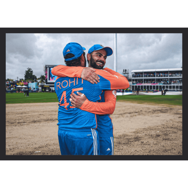 Virat Kohli and Rohit Sharma hugging Frame (T20 World Cup 2024)