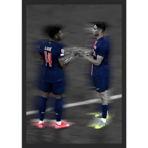 Désiré Doué & Achraf Hakimi Celebration Frame