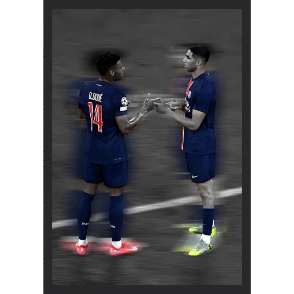 Désiré Doué & Achraf Hakimi Celebration Frame