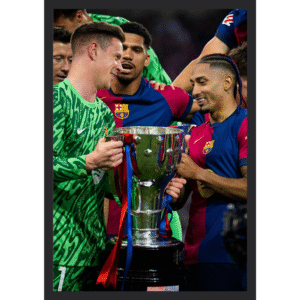 Raphinha and Marc-André ter Stegen Trophy Celebration Frame - Barcelona