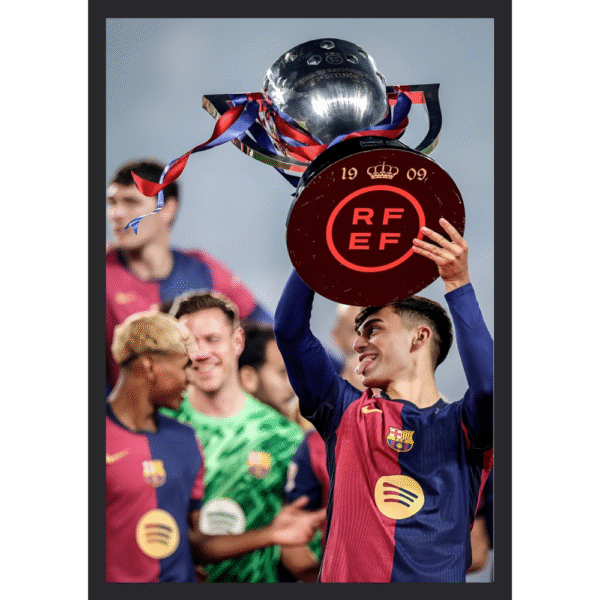 Pedri Trophy Celebration Frame - Barcelona